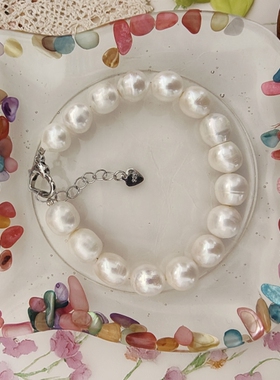 天然巴洛克珍珠925银10-11mm女款可调节轻奢简约高级感手饰手串