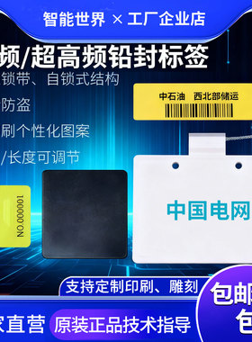 RFID铅封标签超高频一次性钢丝封条防盗锁扣扎带电子标签资产管理