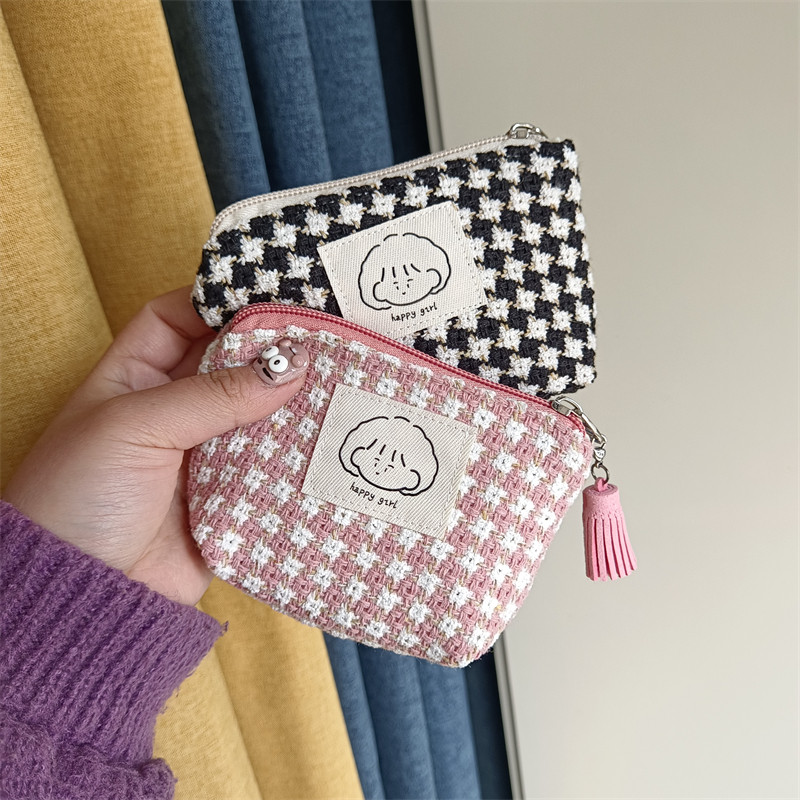 复古小香风零钱包迷你口红化妆包