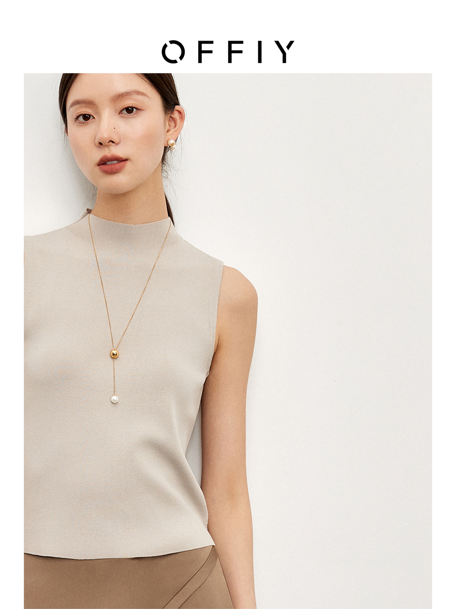 针织OFFIY露肩上衣背心设计感