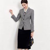 R秋冬商务精英千鸟格收腰细西装 OFFIY高级羊毛系列 奢牌D 外套