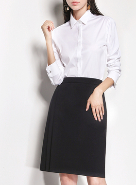 OFFIY-Lead职业裙女适合胯大腿粗黑色修身通勤A字工作铅笔裙大码