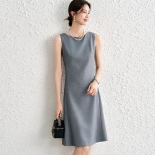 漂亮气质收腰职业连衣裙 高级羊毛26春夏新款 OFFIY 极简流畅修身