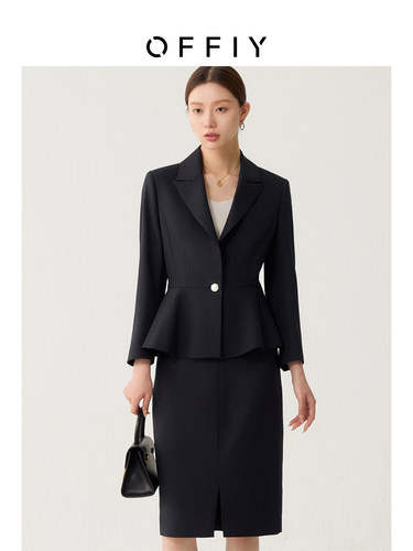 OFFIY短款高腰商务职业西装正装