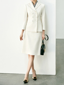 有帆 穿出好比例 白色通勤遮胯显瘦职业面试半身裙及膝西裙