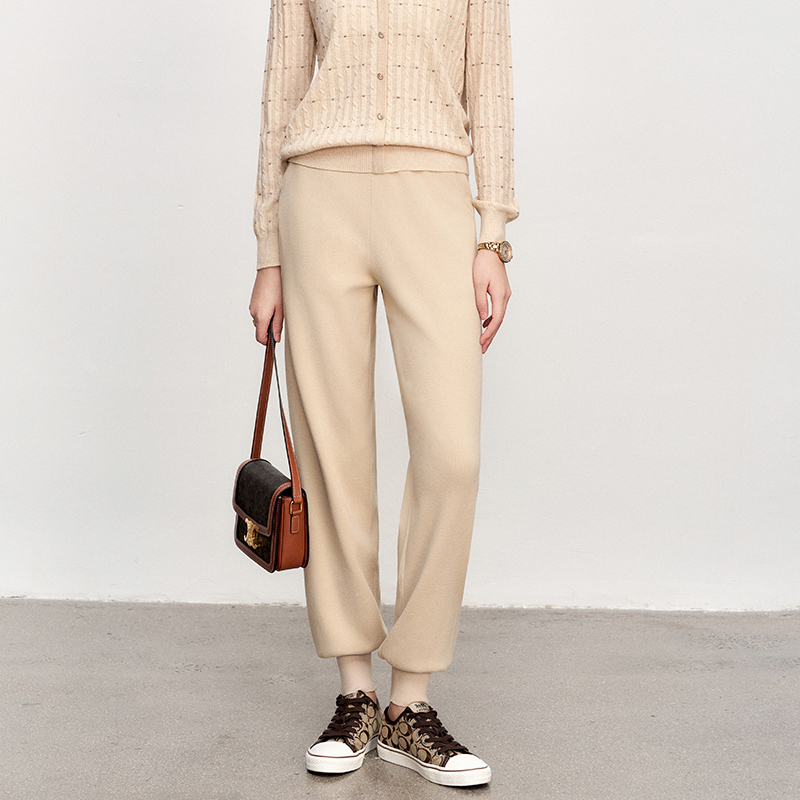 OFFIY百搭高腰长裤针织