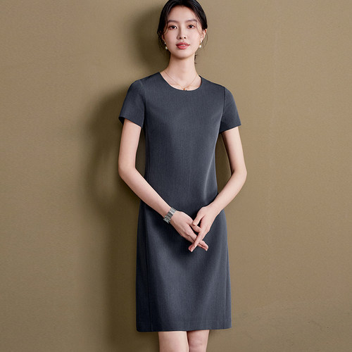 OFFIY优雅修身短袖职业连衣裙女
