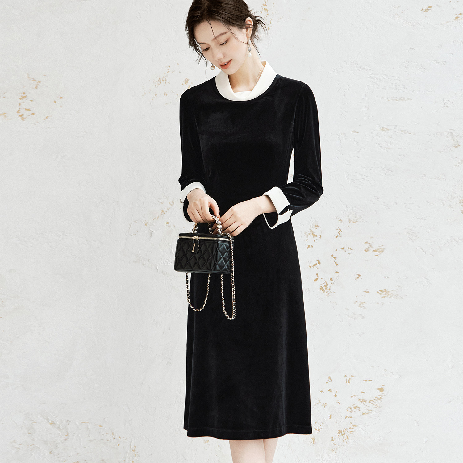 OFFIY丝绒连衣裙小礼服气质新款