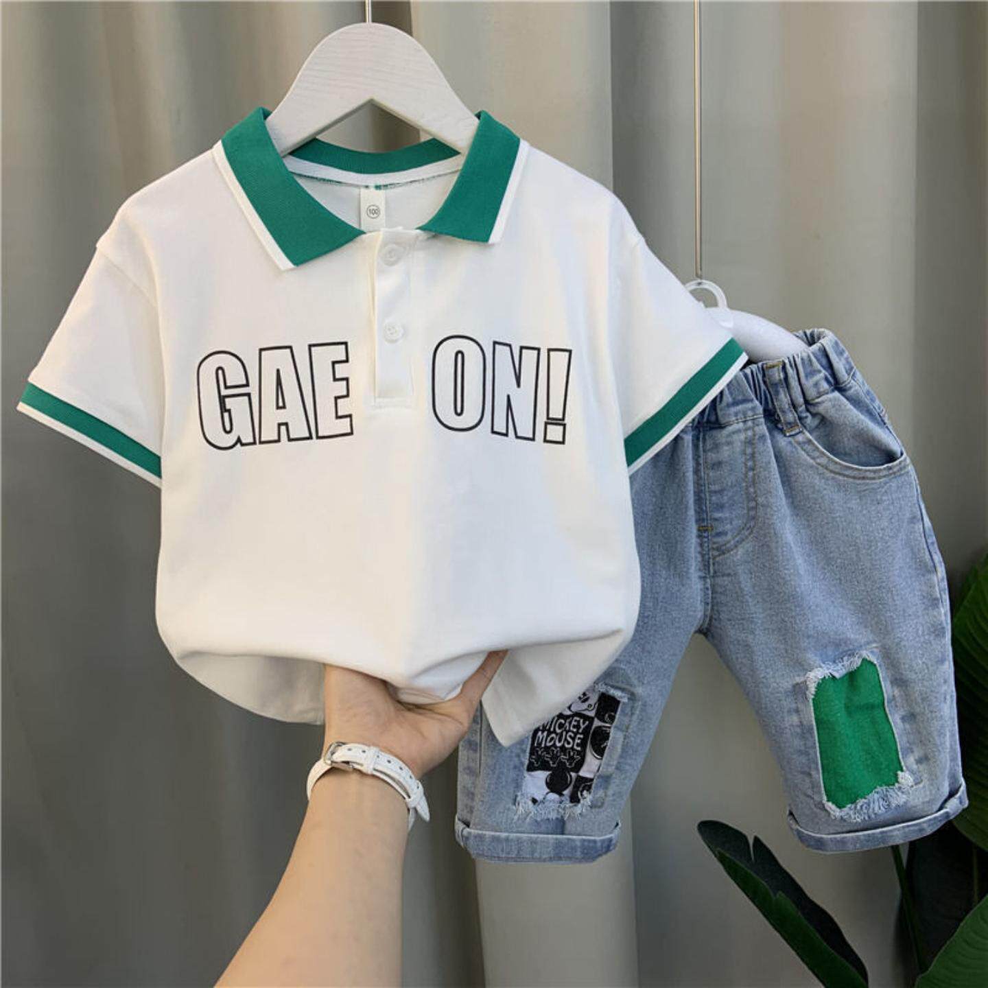 男童夏季polo衫套装2026新款洋气宝宝夏装儿童韩范酷帅短袖衣服潮