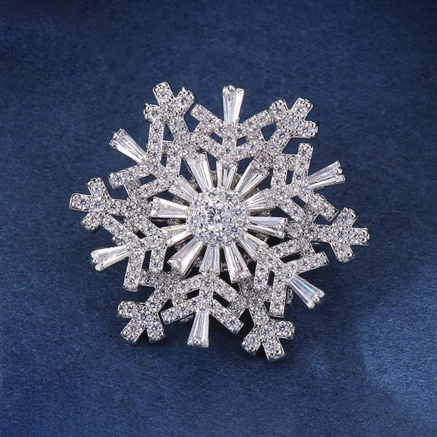 奢华时来运转胸针高档女精致旋转雪花别针小众设计感胸花西装配饰