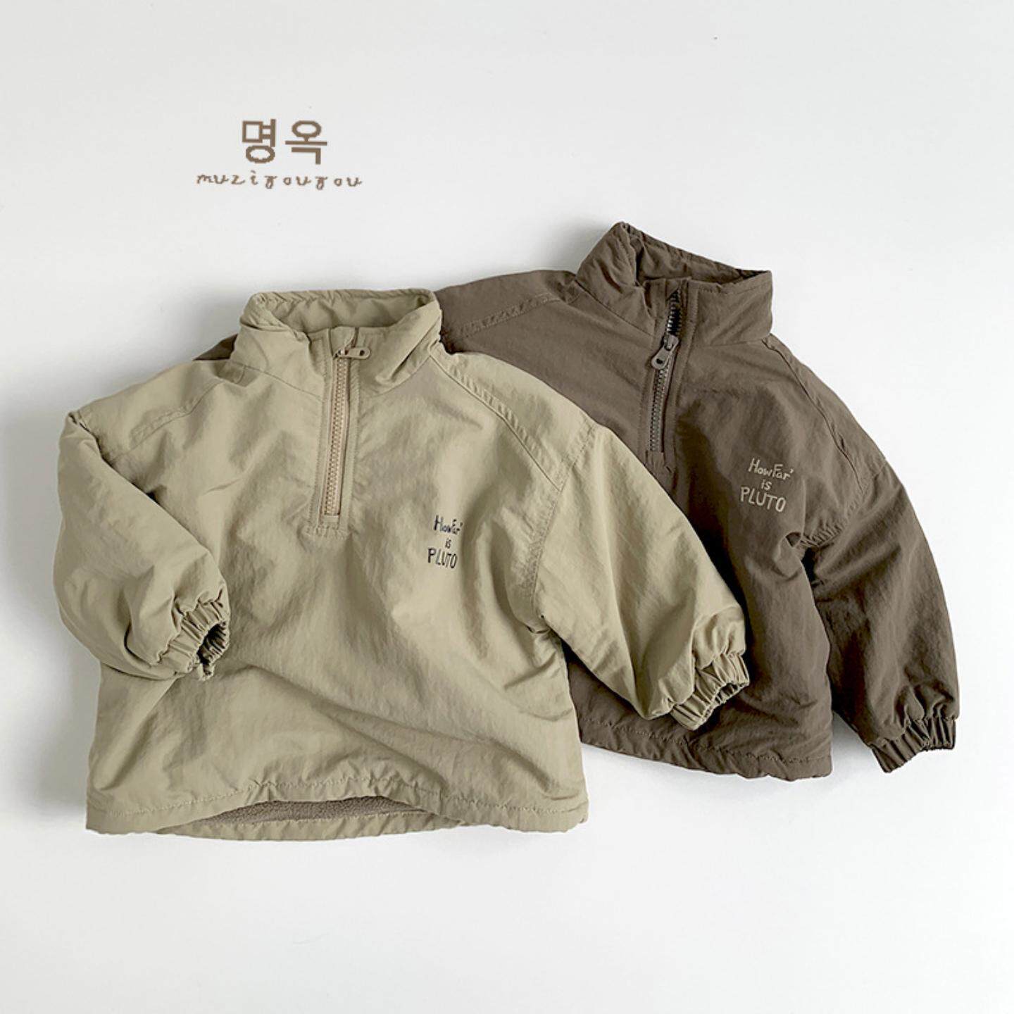 儿童轻薄绒衫冬季新款男女童韩版森系加绒保暖潮童卫衣中小童衣服