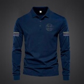 2025四季 透气体恤打底 T恤男潮流ins时尚 新款 高档商务欧货POLO长袖