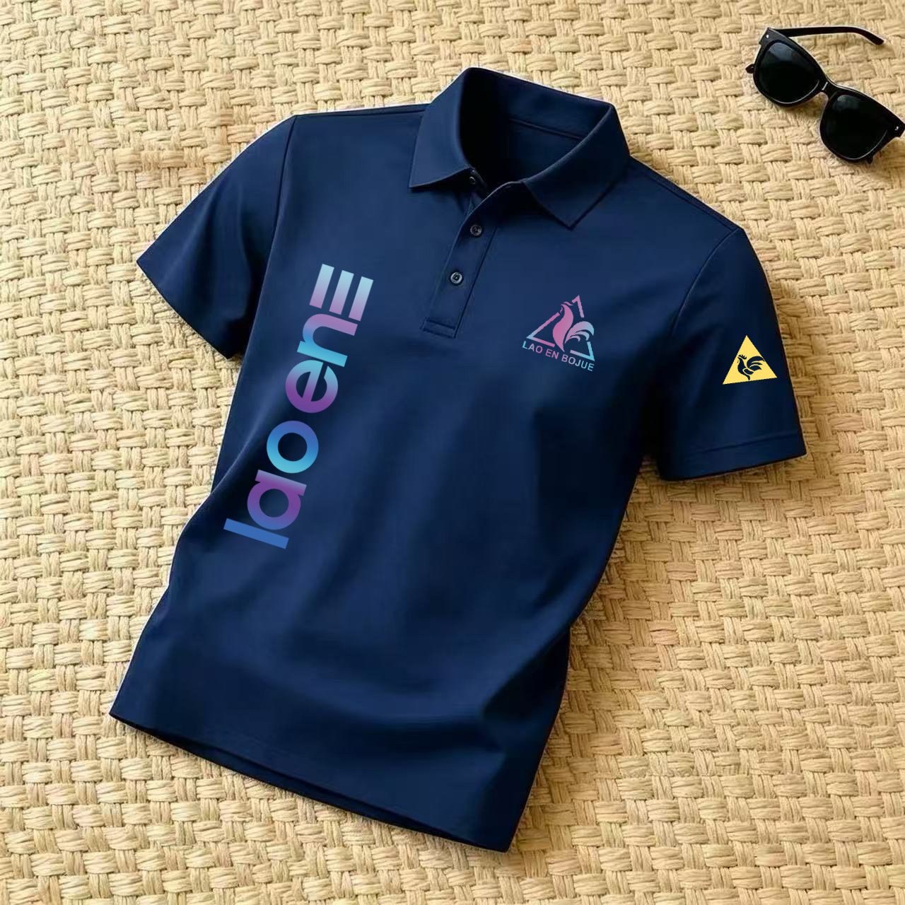 2026高端polo男士印花短袖t恤翻领宽松夏季大码休闲潮流百搭男装