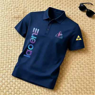 2026高端polo男士印花短袖t恤翻领宽松夏季大码休闲潮流百搭男装