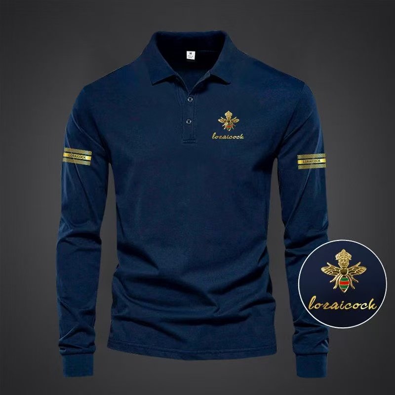 2025秋季新款速干抗菌涤纶男士商务长袖POLO衫