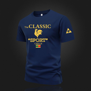 纯棉重磅短袖新款夏季T恤美式法莱尔公鸡潮牌百搭潮流ins圆领上衣