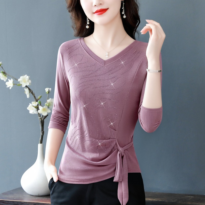 春秋时尚网纱长袖气质减龄打底衫