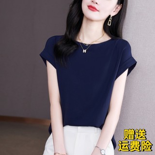 夏季新款杭州大牌高端真丝衬衫女短袖T恤宽松显瘦小衫桑蚕丝上衣
