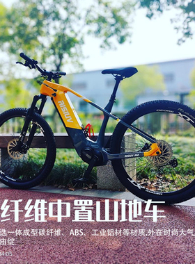 AISIUV碳纤维八方力矩中置电机电助力山地车越野变速自行车EBIKE