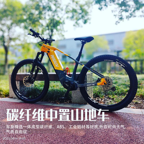 AISIUV碳纤维八方中置电机山地车