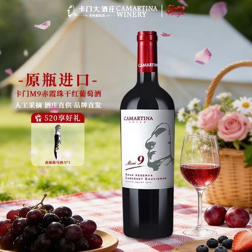 卡门精选M系列卡门大酒庄智利进口红酒珍藏级 M9赤霞珠干红葡萄酒