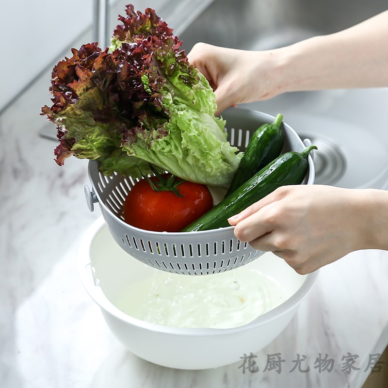 北欧多用双层塑料家用厨房沥水篮