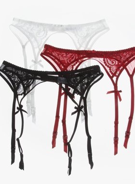 Amelie spac欧美高端定制 黑色诱惑性感丝袜吊袜带蕾丝大码吊带袜