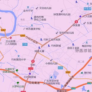 白云区地图1.1米挂图广东省广州市交通行政区域颜色划分街道新