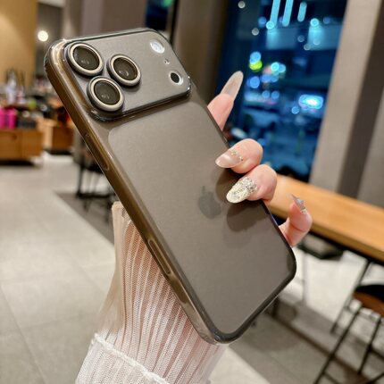 适用苹果17promax新款手机壳磨砂轻薄iphone16pro带镜头膜秒变17简约15防摔软壳14高级感13小众12黑色透明Air