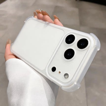适用iphone17/16pro手机壳肤感磨砂苹果17promax新款15pro气囊防摔14简约ins镜头全包13半透高级感12air