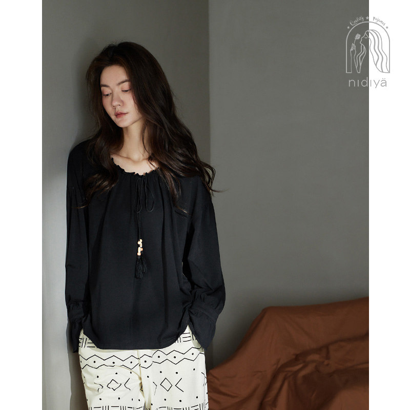 妮狄娅睡衣女秋季柔软棉时尚套头长袖宽松阔腿裤春秋季家居服套装,女士内衣/男士内衣/家居服,睡衣/家居服套装,淘宝优惠券,粉丝福利购,淘宝优惠卷