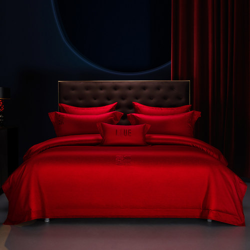 免费升级七件套-结婚四件套大红