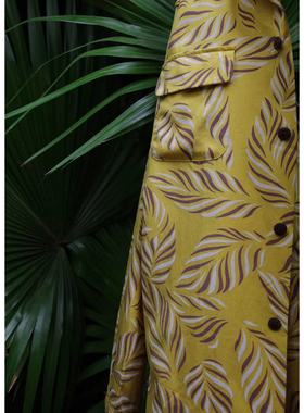 【sale】Bardoc Fallen Leaves Aloha印花古巴天丝长袖衬衫男女款