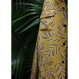 【on sale】Bardoc Fallen Leaves Aloha印花真丝长袖衬衫男女款