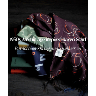 Atomic Bardoc 26SS 50s Scarf人造丝天丝手工流苏印花丝巾 Rayon