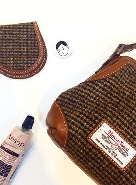 WINNOW x 英国HT粗花呢格子面料英伦复古百搭斜挎包口金包