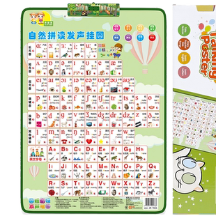 小学生48个国际英语音标入门幼儿自然拼读发音有声挂图元音辅音26