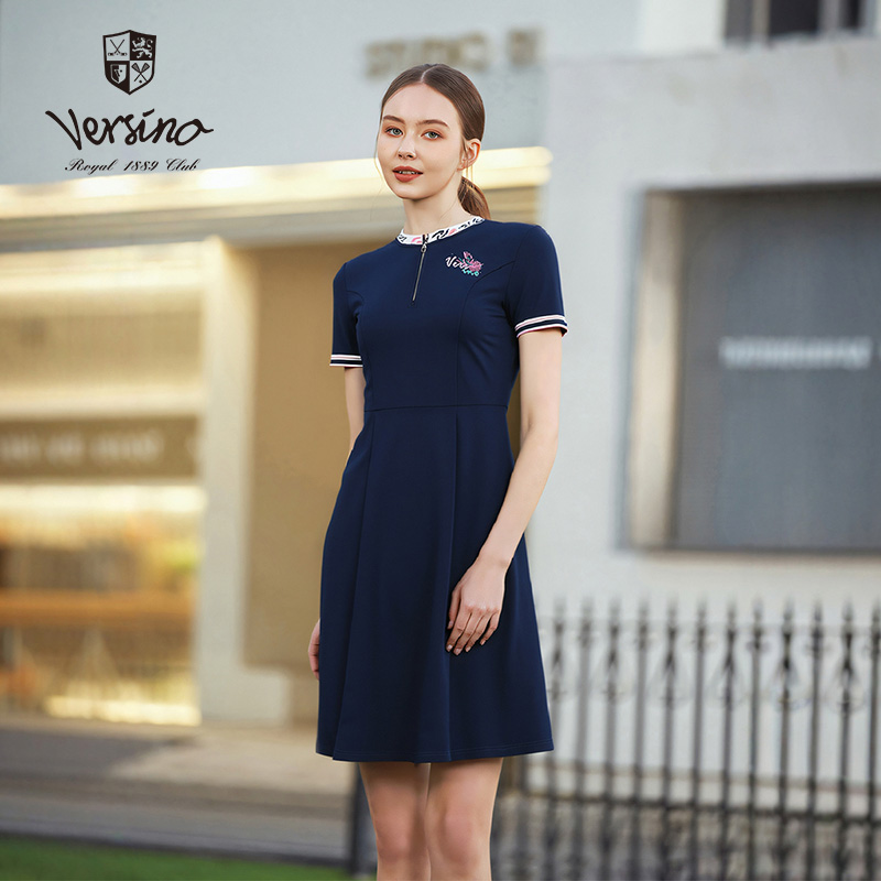 女士短袖连衣裙轻运动高尔夫裙