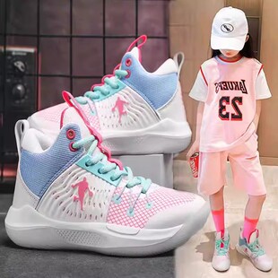 晋江小黄鸭女童鞋子2026春季儿童篮球鞋运动女孩专业训练男童跑步