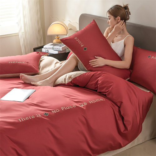 简约刺绣新婚北欧风四件套