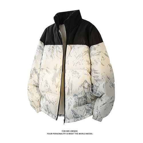 拉夏贝尔立领加绒加厚羽绒服男士