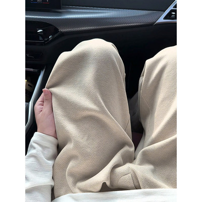 拉夏贝尔白花灰薄款宽松休闲裤男