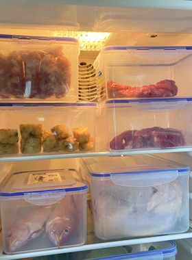 食材收纳盒可冷冻厨房冰箱分装盒长方形带盖密封食品级PP5塑料盒