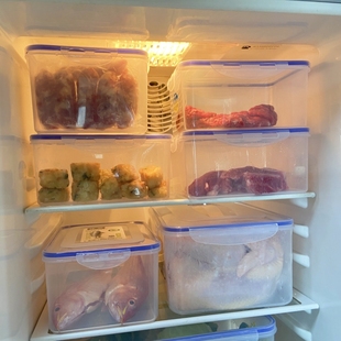 盒长方形带盖密封食品级PP5塑料盒 食材收纳盒可冷冻厨房冰箱分装