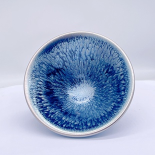 正宗大师蔡龙百花盏建窑建盏原矿釉铁胎精选斗笠束口将军主人杯