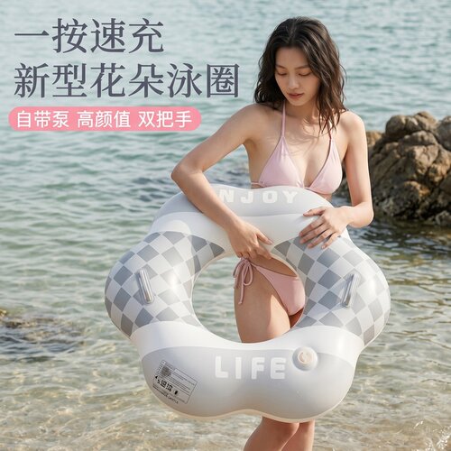 加厚充气游泳圈成人儿童加大男女救生圈夏腋下圈大人便携游泳装备
