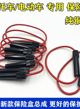 摩托车保险丝保险盒总成电动车保险管带盒双头焊锡纯铜加粗保险