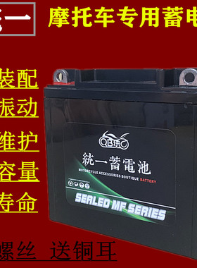 摩托车电池12v通用免维护YTX7A踏板车110弯梁125跨骑车12伏干电瓶