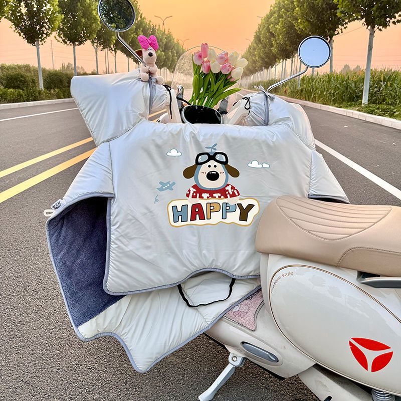 哈喽kitty电动车挡风被冬季加绒