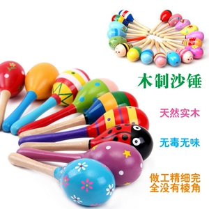 奥尔夫乐器沙锤益智玩具 练习抓握 敲打 木制手摇铃玩具 婴儿玩具